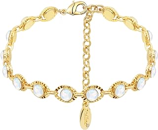 Non-Tarnish DAZLIME Gold Plated Anklet with Lobster Claw Clasp and Cubic Zirconia for Women, Dainty & Cute Design