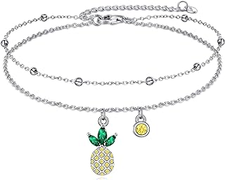VONALA Evil Eye Anklet 925 Sterling Silver Irish Celtic Knot/Witches Knot/Claddagh/Infinity Heart/ Butterfly/Pineapple Chain Hotwife Anklet Foot Ankle Bracelets Jewerly Gift for Women Mother Wife Sisters Girls