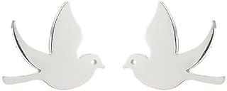 Minimalist Bird Small Little Stud Earrings for Women Teen Girls Cute Stainless Steel Flying Swallow Animal Cartilage Pierced Hypoallergenic Tiny Huggie Sleeper Studs Fashion Jewelry Birthday Gifts