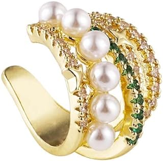 Chic Pearl Cuff Earring with Quick-Retreat Back Finding for Fashion-forward Women and Girls in Copper Finish