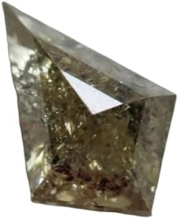 Kite Cut Salt and Pepper Diamond Engagement Ring for Her, Flat Back Diamond Cabochon Design in Yellow, Perfect for Wedding Ring Gifts