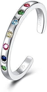 Adjustable Sun Star Toe Ring in 925 Sterling Silver with Rainbow Cubic Zirconia for Women - FOREVER QUEEN Thumb Ring
