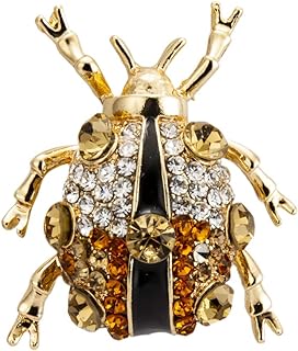 Knighthood White and Champagne Stone Detailing Elegant Lady Bird Insect Brooch