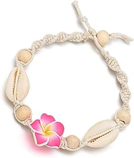Boho Flower Shell Bead Anklet Bracelet For Women Girls Summer Adjustable Handmade Beach Rope Anklet()