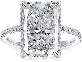 3.5/7.0ct Radiant Cut Engagement Ring,Simulated Diamond Promise Ring for Women in 925 Sterling Silver