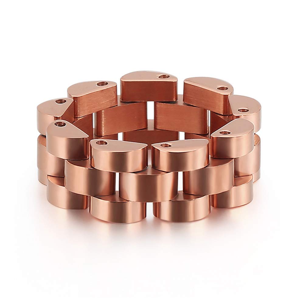 Men's Bold Stainless Steel Cuban Link Wedding Ring with Solid Chain Design - Hip Hop Inspired Statement Ring