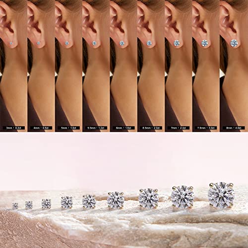 0.2-4ct Moissanite Screw Back Earrings, D Color VVS1 Clarity Lab Created Diamond 18K White Yellow Rose Gold Ruthenium Vermeil S925 Sterling Silver Moissanite Earrings Valentine's Day gifts