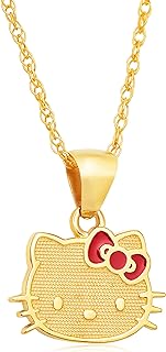 Hello Kitty Sanrio Womens Gold Necklace 18" Official License, 10k Gold Pendant Necklace