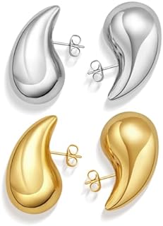 Teardrop Earring Set Dupes Lightweight Chunky Gold Hoop Earrings for Women, Hypoallergenic Earring Fashion Jewelry for Women Girls