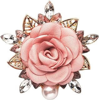 Rose Flower Brooch Pins – Pink Red Handmade Fabric Floral Flower Brooches for Wedding Banquet Christmas Party Valentine’s Day Gift for Women Men Bridal Wife Mom