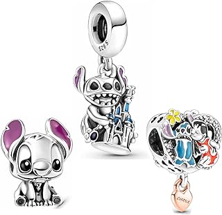 Oomibo 925 Sterling Silver Charms for Bracelets Beads Pendant birthday Day Gifts for Women 3pcs/set (3pcs set-E)