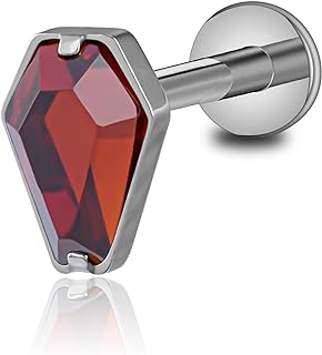 FINE4U Gold Halloween Coffin Jewelry for Women Gold 16 6mm 8mm - Flat Back Earrings Stu for Conch, Helix, Flat, Lobe