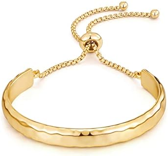 14K Gold Women's Adjustable Slider Bangle Bracelet with Box Chain and Slide Clasp, Embellished with Agate Gem