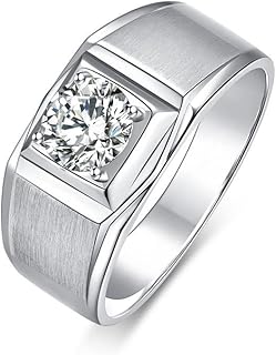 Clasp Type Moissanite Marvel Engagement Ring, Gem Type For Men, Brilliant Round Design, Sterling Silver Chain, Anniversary Promise, Size 7-12