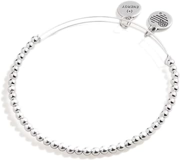 Alex and Ani Elegant Copper Beaded Bangle with Bead Chain and Slide Clasp, Adjustable Size 2-3.5 inches, USA Made, Hypoallergenic, Women's Minimalist Jewelry