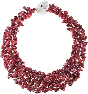 AeraVida Vintage Bohemian Red Synthetic Coral Beads Bib Statement Fashion Ethnic Necklace | Necklace for Women | Stones Necklace for women | Necklace Jewelry | Fashion Accessory