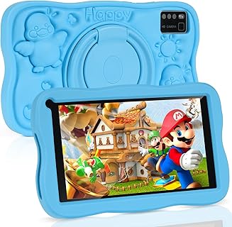 Tablette SUMTAB 64Go pour Enfants avec Écran 7 Pouces et Android, dotée de Contrôle Parental et Étui Anti-Choc, idéale pour Éducation et Divertissement