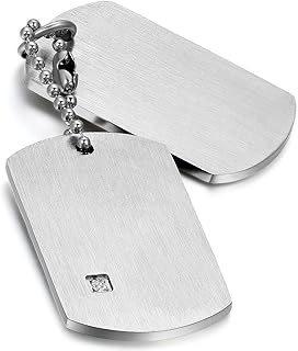 Cupimatch Collier Militaire Personnalisé avec Photo Gravée et Prénom, en Acier Inoxydable, Longueur de 55 cm, Parfait pour Homme et Cadeau d'Anniversaire