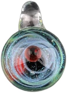 Unique Design Glass Universe Ball Necklace Galaxy Planet Pendant Nebula Ribbon Vortex Cosmos Series (Blue background gradient double ball)