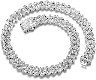 Buckle Clasp Diamond Cuban Choker Necklace in Zinc, Pink Crystal Embellished, 12mm Width, Ideal for Women, Bold Hip Hop Jewelry Gift