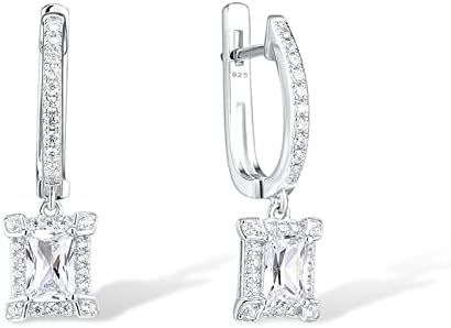 Santuzza 925 Sterling Silver Dangle Earrings Cubic Zirconia Drop Earrings for Women