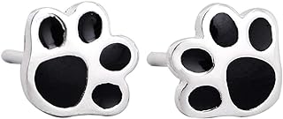 Cute Puppy Dog Cat Paw Print S925 Sterling Silver Small Stud Earrings for Women Teen Girls Kids Sensitive Ear Fashion Tiny Animal Piercing Post Hypoallergenic Gifts for Pet Lovers Daughter Sister Bff
