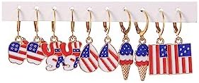 American Flag Earrings Patriotic Red White Blue USA Earring,4th of July Drop Dangle Earring Independence Day Earrings Jewelry Gift for Women Girls