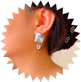 Chic and Charming Vacaonio Heart Saturn Lever Back Stud Earrings for Women - Elegantly Crafted in Hypoallergenic Zinc Metal with White Acrylic Heart Design