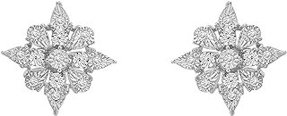 Timeless Love Diamond Cluster Stud Earrings - 1/10 CTTW Round Single Cut Diamond Set in Sterling Silver