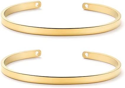 Starain Gold Beaded Bracelets for Women 18K Gold Plated Beaded Ball Stackable Stretch Bracelet Gold Cuff Bangle Set