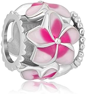 CharmSStory Orchid Flower Love Enamel Charm Beads Charms For Bracelets