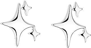 White Gold Plated Silver Petite Cubic Zirconia Cross Stud Earrings, Hypoallergenic Tiny Push Back Earring for Men and Women, Elegant Minimalist Design