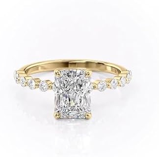 Elegant 18K Gold Moissanite Rings, 1-3 Carat Radiant Cut, Perfect for Women's Engagement or Wedding, Available in Sizes 4-12