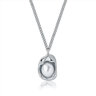 Sterling Silver Pendant Necklace for Women | S925 Sterling Silver Simple Classic Pendant Necklace | Dainty Silver Swarovski Elements Cubic Zirconia Choker Necklace | Unique Design Sterling Silver Pendant Necklace Fashion Jewelry Gift for Women and Teen Girls