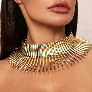 Barode Gold Alloy African Collar Choker Necklace with Ball Clasp for Women and Girls - Unique Tribal Design