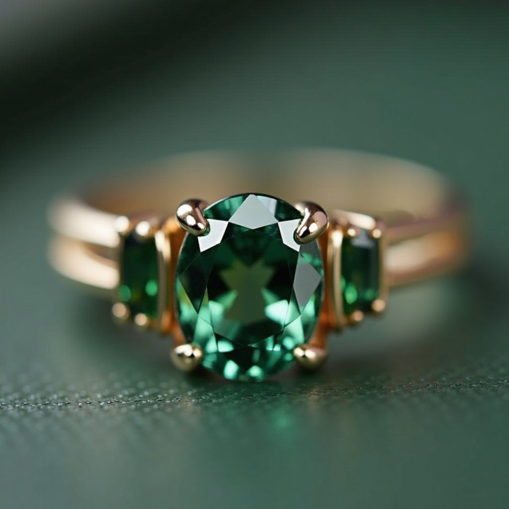 Elegante Bandringe mit grünem Stein entdecken