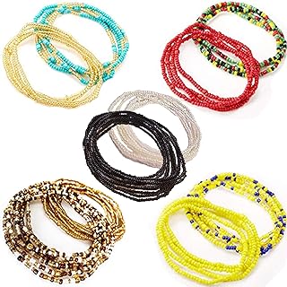 10PCS Elastic Waist Beads African Belly Beads for Women weight Loss Chian layered belly chain With Crystals Bikini Jewelry for Woman