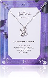 Faith Dove Bird Necklace Pendant in Sterling Silver with Diamonds