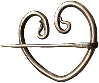 Hand forged heart shaped penannular brooch, viking pin, cloak pin, kilt pin,