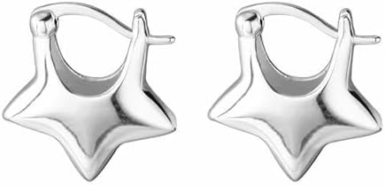 star hoop earrings,Plating silver star earrings for Women