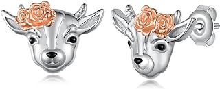 Charming Goat Bracelet with Sterling Silver Chain, Animal Designed Jewelry Gift for Animal Lovers, Girls, and Women, No Gemstone, Push Back Finding