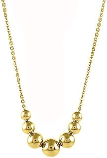 Verona Jewelers Sterling Silver Graduated Bead Ball Necklace For Women- Bead station Necklace