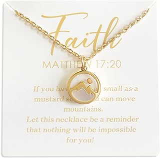 Women's Sturdy Stainless Steel Mustard Seed Pendant Necklace with Box Chain and Secure Lobster Claw Clasp - Christian Faith Jewelry Gift