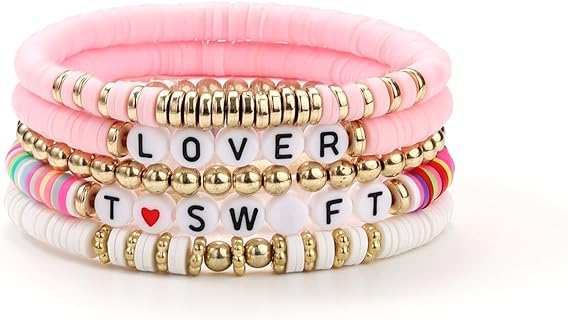 Lobster Claw Clasp Polymer Clay Bead Bracelet with Bead Chain, Agate Gem for Women and Teen Girls, Music-Inspired Design - T&S Friendship Stackable Bracelet Set