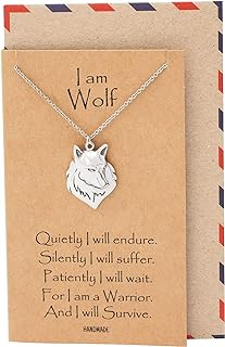 Quan Jewelry Stainless Steel Wolf Pendant Necklace, Nature Inspired Design with Lobster Clasp and Cable Chain, Symbol of Strength & Resilience, Perfect Inspirational Gift