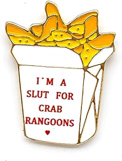 Charming Crab Rangoon Enamel Brooch Pin with Sturdy Metal Alloy Clasp - Zinc Alloy Material - Ideal for Clothing, Bags, and Lanyards - Fun Series Product