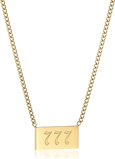 Angel Number 111-999 Tarnish Free Stainless Steel Pendant Necklace for Her Women Mom Daughter Sister