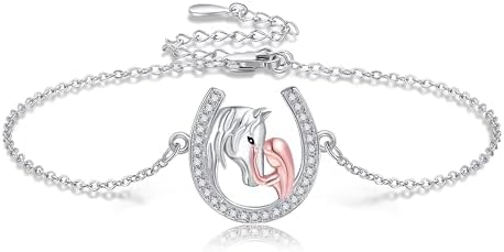 Women's YAFEINI Sterling Silver Horseshoe Bracelet with Box Chain and Lobster Claw Clasp - Elegant Fortune & Luck Symbol