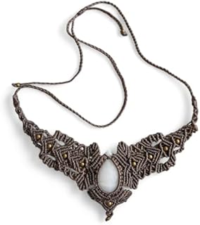 AYANA White Onyx Handmade Macrame Necklace for Women | Adjustable Healing Crystal Pendant | Eco-Friendly, Handcrafted Macramé Jewelry with Ethically Sourced Gemstone | Women's Bohemian Ethnic Jewelry