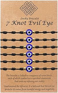 YANCHUN Unisex Korean Beaded Bracelets with Rope Chain and Buckle Clasp - Guardian Evil Eye Design